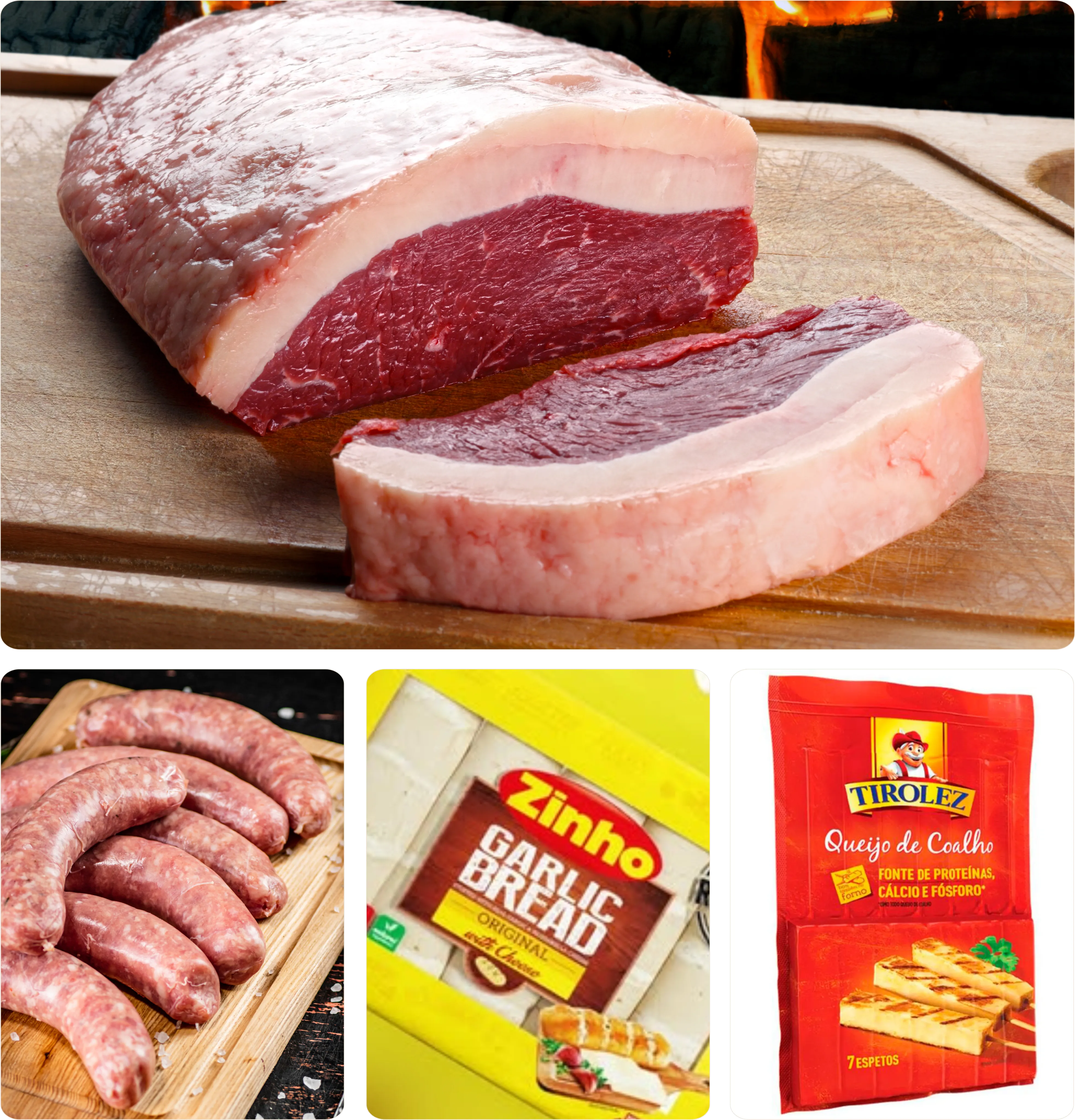 Carnes e itens para churrasco
