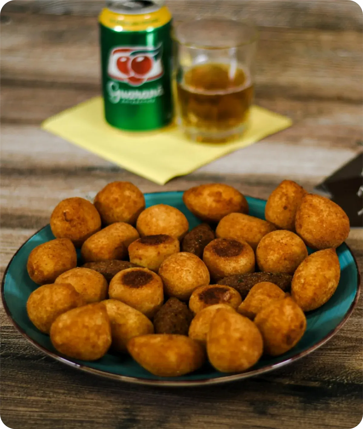 Plate of fried savory snacks for a party
