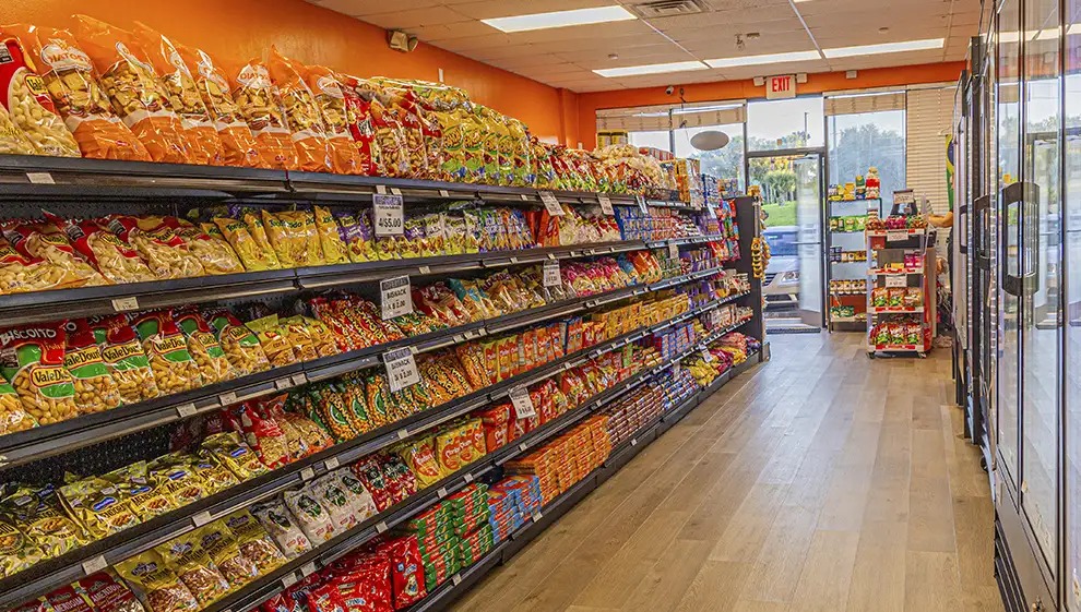 Corredor de snacks da Four Corners