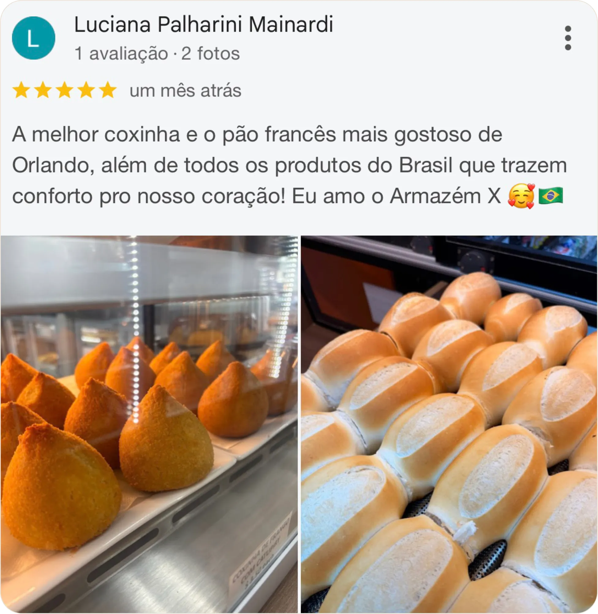 Avaliação 2 do Google sobre o Armazém X